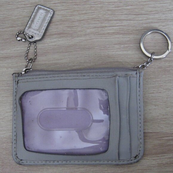 *SUMMER CLEARANCE* Authentic COACH Metallic Signature ID Card Wallet, Gray - Picture 3 of 4